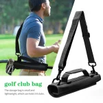 Mini sac de rangement portable pour clubs de golf en nylon sac de transport avec bretelles ajustables idéal pour voyage entraînement et pratique sur le parcours couleur noire