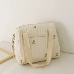 Sac à langerours mignon broderie coréenne sac de maman fleur doux portable poussette bébé accessoire évaluation Olive