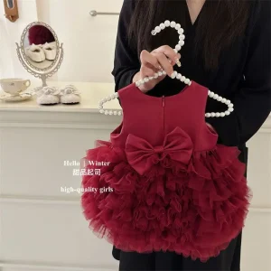 Robe de princesse parfumée pour bébé fille style nœud collection automne hiver robe anniversaire Nouvel An 46 ans 80130cm