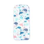 Coussin de poussette doux en coton matelas rembourré pour bébé motifs marins 33×75 cm Dolphin