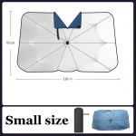 Parasol voiture paresoleil extérieur pliable tissu léger design moderne bleu et blanc portable sac transport compact