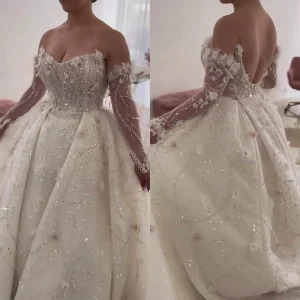 Robes De mariée glamour chérie dentelle strass Appliques florales princesse mariée robe De Novia sur mesure Robes De mariée glamour chérie dentelle strass Appliques florales princesse mariée robe De Novia sur mesure