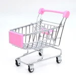 Mini chariot de supermarché 1:48 jouet en métal rose pour enfants 24 ans décoration bureau éducativeปลอด상품