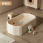 Baignoire pliable bébé bassin d&rsquo;eau portable design moderne matériau sécurisé usage facile rangement compact bain assis couché accessoires inclus