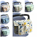 Sac de poussette en tissu Oxford dessin animé multifonctionnel panier de rangement grande capacité sécurité bébé accessoires poussette