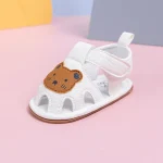 Chaussures d&rsquo;été pour bébés de 0 à 18 mois, semelle souple, antidérapantes, enveloppées de tête, Anti-collision, cent sandales, chaussures classiques ours