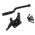 Loquet de porte automatique en acier noir mécanisme de verrouillage mural accessoire de menuiserie fixation en vis design moderne haute qualité usage domestique ou atelier