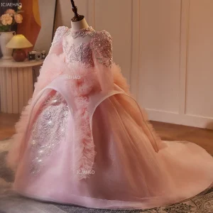 Robe princesse à fleurs pour filles robe de cérémonie longue anniversaire spectacle de piano fête vêtement de fête élégant en polyester 713 ans