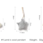 Décoration suspendue en laine d&rsquo;agneau pour chambre bébé pendentifs cœur étoile lune accessoire déco intérieur enfant style moderne doux 100% naturel