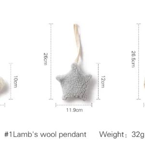 Décoration suspendue en laine d’agneau pour chambre bébé pendentifs cœur étoile lune accessoire déco intérieur enfant style moderne doux 100% naturel Décoration suspendue en laine d’agneau pour chambre bébé pendentifs cœur étoile lune accessoire déco intérieur enfant style moderne doux 100% naturel