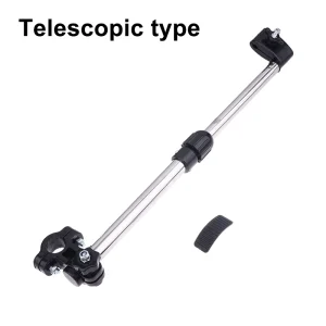 Support télescopique métalplastique fixation ajustable pour appareils accessoire versatile pour vélo poussette ou éclairage design moderne finition lisse et polie