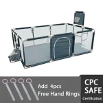 Parc de jeu pour enfants playpen sécurisé espace de détente barrières en plastique mesh transparent certification CPC SAFE couleur gris foncé 4 ans et plus