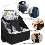 Rehausseur de chaise haute portable bébé siège dînette pliable antidérapant tissu polyester motifs animaux 03 ans cadeau Noël vacances