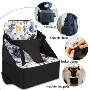 Rehausseur de chaise haute portable bébé siège dînette pliable antidérapant tissu polyester motifs animaux 03 ans cadeau Noël vacances Rehausseur de chaise haute portable bébé siège dînette pliable antidérapant tissu polyester motifs animaux 03 ans cadeau Noël vacances