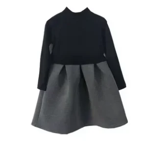 Robe princesse plissée manches longues bébé fille vêtements élégants enfants mode automne 2025