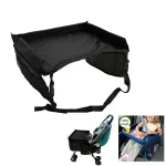 Plateau poussette portable en polyester noir plateau de rangement adjustable support pour bébé snacks jouets voyage design moderne