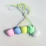Collier à dents de bébé en plastique souvenir de dentition accessoire bébé cadeau naissance style coloré design ludique qualité premium 5 dents 1 pièce