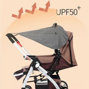 Poussette bébé Protection UV Canopy UPF50 Design Ergonomique Maternité Confort Sécurité Promenades Extérieur Universel