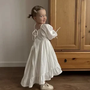 Robe Lolita fille coton lin princesse décontractée printemps automne 2023 style mode enfant Robe Lolita fille coton lin princesse décontractée printemps automne 2023 style mode enfant