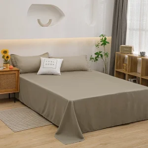 Un drap simple de couleur unie, lavable en Machine, linge de lit simple et double, drap de dortoir d’étudiant (taie d’oreiller non incluse) – khaki Un drap simple de couleur unie, lavable en Machine, linge de lit simple et double, drap de dortoir d’étudiant (taie d’oreiller non incluse) – khaki