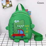 Sac à dos dinosaure enfant en nylon antiperte pour école et loisirs  vert  style ludique