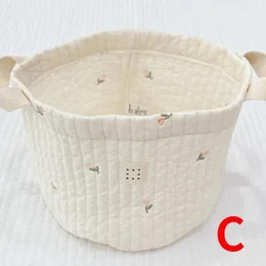 Panier rangement bébé tissu floral organizateur vêtements jouets linge deco chambre enfant