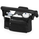 Organisateur universel de poussette sac de poussette de grande capacité avec bandoulière accessoires de maternelle  black
