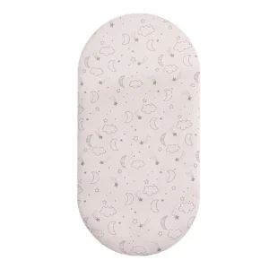 Housse matelas bébé douce drap housse imprimé lune étoiles nuages coton respirant design apaisant pour lit bébé