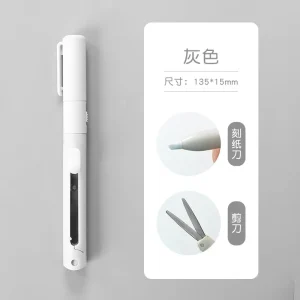 Ciseaux portables en forme de stylo outils multifonctionnels sûrs et pratiques pour couper le papier fournitures scolaires et artistiques design moderne et sécurisé