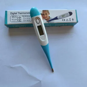 Thermomètre numérique électronique Buzzie tête souple bleu clair.usage bébé adulte aisselles buccales instrument de mesure de la température kit premiers secours Thermomètre numérique électronique Buzzie tête souple bleu clair.usage bébé adulte aisselles buccales instrument de mesure de la température kit premiers secours