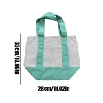Grand sac fourretout en toile sac à bandoulière minimaliste pour usage quotidien sac à langer réutilisable style maternelle élégant beige et turquoise