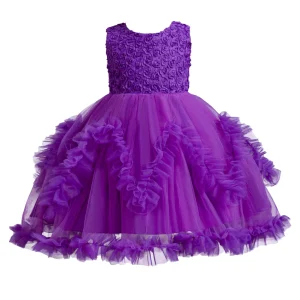 Robe princesse en tulle pour filles robe élégante à fleurs pour bébé pour hôte et spectacle sur scène robe de soirée bouffante pour occasions spéciales