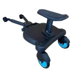 Siège à roulettes pour enfants siège ergonomique design moderne plastique noir bleu ajustable 37 ans ménage jardin d&rsquo;enfants mobilité facile