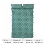 Tapis gonflable d&rsquo;air double camping plage randonnée matelas autogonflant grande taille vert imperméable confort extérieur