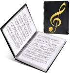 Classeur partitions musique 60 pages noir support A4 poignée détachable design moderne pratique transport qualité premium