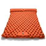 Matelas gonflable camping double coussin de couchage extérieur tapis de voyage imperméable orange portable et léger