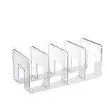 Organisateur de sac à main en plastique transparent, 4 Sections, séparateur d&rsquo;étagère de placard, présentoir de sac à main, support organisateur de rangement – Transparent3