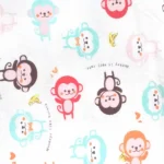Tissu en coton imprimé singes colorés pour vêtements bébé accessoires enfant couture créative design ludique coton doux hypoallergénique tissu pour projets DIY