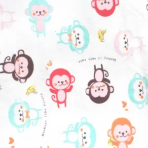 Tissu en coton imprimé singes colorés pour vêtements bébé accessoires enfant couture créative design ludique coton doux hypoallergénique tissu pour projets DIY