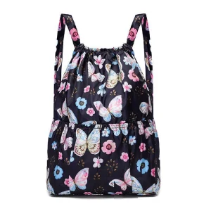 Sac à dos enfant drawstring floral design léger résistant école randonnéeusage quotidien
