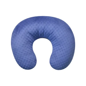 Coussin de voyage en velours doux pour soutien cervical confortable portable lavable idéal pour longs trajets en voiture ou avion design minimaliste en bleu 30 cm de large