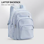 Sac à dos ordinateur portable 15.6&Prime; sac d&rsquo;école étudiant sac université grande capacité poches multiples confortable sac à dos portable sac bleu moderne