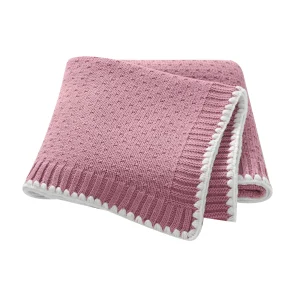 Couverture tricotée pour nouveauné 90×70 cm douce et cosy idéale pour berceau et poussette uni blanc et rose facile à entretenir Couverture tricotée pour nouveauné 90×70 cm douce et cosy idéale pour berceau et poussette uni blanc et rose facile à entretenir