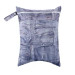 Housse de coussin en polyester style denim imprimé poches fermeture éclair sac à rangement déco intérieure idée cadeau déco moderne et tendance