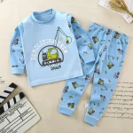 Ensemble pyjama enfants Demolition Crew Digger thème construction coton doux pyjama bleu motifs camions enfants fille garçon cadeau Noël