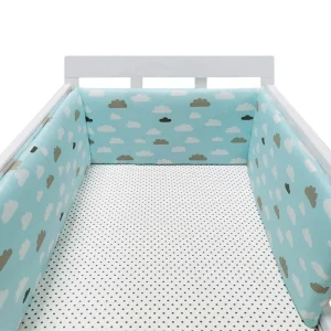 Tour de lit bébé rembourré design nuageux coton hypoallergénique protection lit accessoire chambre bébé nouveauné bébé de 0 à 1 an