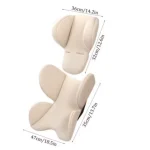 Coussin de soutien du corps du cou et de la tête intérieure du siège auto pour bébé ; matelas de lit énergétique pour poussette ; doublure respirante en maille ; doublure de sécurité du cou – Beige
