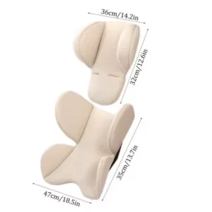 Coussin de soutien du corps du cou et de la tête intérieure du siège auto pour bébé ; matelas de lit énergétique pour poussette ; doublure respirante en maille ; doublure de sécurité du cou – Beige