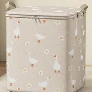 Panier de rangement pour bébé motif canard et fleur tissu durable idéal pour chambre salon et jouets design moderne et épuré