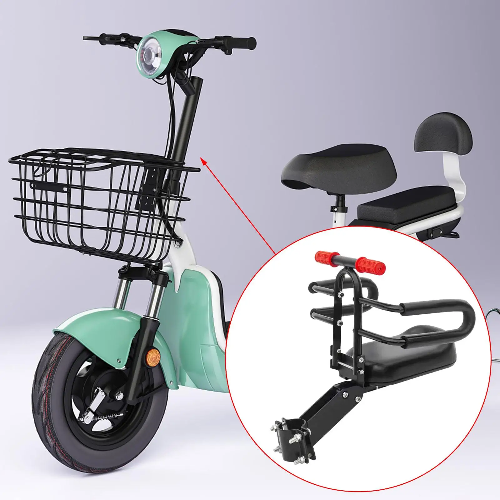 Siège bébé pliable pour scooter électrique portable facile à installer sécuritaire confortable bambin enfant 外出旅行 ville promenade usage quotidien